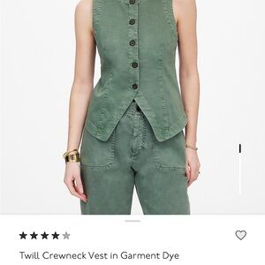 Madewell Green Button-Up Vest size 10